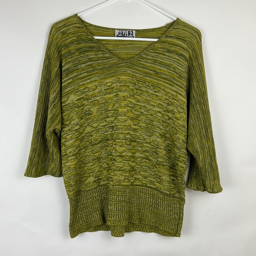 212 NEW YORK sweater shirt heathered green dolman 1/2 sleeve (size unkno…